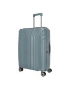 Travelite Elvaa M blaugrau 4 kerekű bővíthető közepes méretű prémium bőrönd 