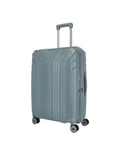   Travelite Elvaa M blaugrau 4 kerekű bővíthető közepes méretű prémium bőrönd 
