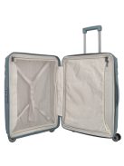 Travelite Elvaa M blaugrau 4 kerekű bővíthető közepes méretű prémium bőrönd 