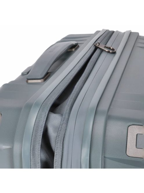 Travelite Elvaa M blaugrau 4 kerekű bővíthető közepes méretű prémium bőrönd 