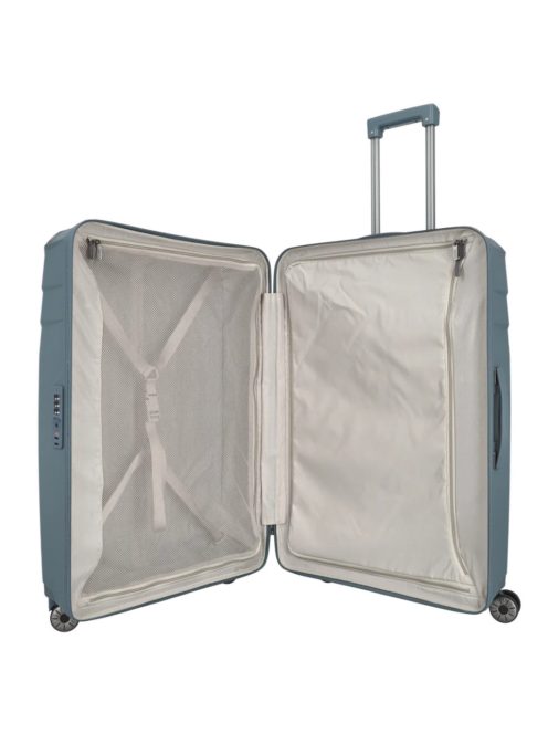 Travelite Elvaa L blaugrau 4 kerekű nagy méretű prémium bőrönd