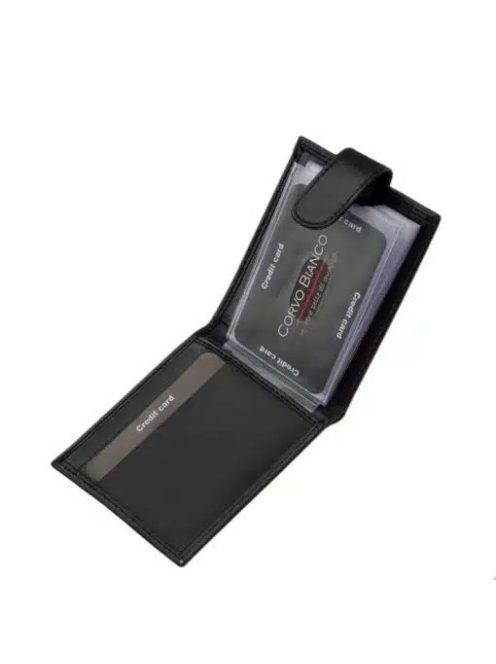 Corvo Bianco COR30809/T fekete bőr kártyatartó