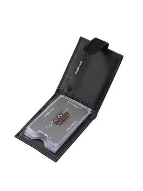 Corvo Bianco COR30809/T fekete bőr kártyatartó