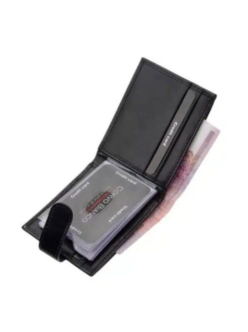 Corvo Bianco COR30809/T fekete bőr kártyatartó