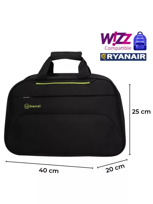 Benzi 5566 fekete fedélzeti kabintáska Wizzair/Ryanair 40x25x20 cm