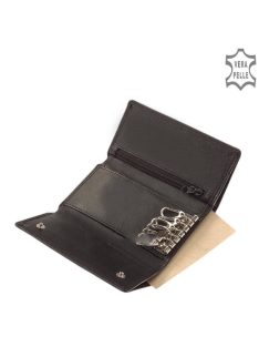 La Scala AD1701 fekete bőr kulcstartó