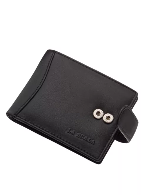 La Scala AD01/T fekete bőr kártyatartó