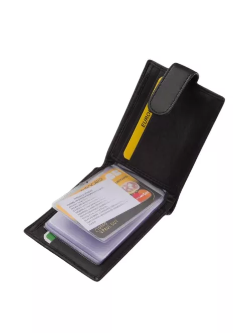 La Scala AD01/T fekete bőr kártyatartó