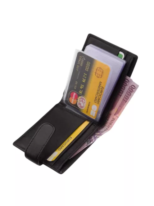 La Scala AD01/T fekete bőr kártyatartó