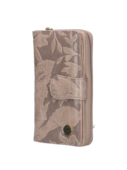 Gregorio HL116 bézs virágos női pénztárca