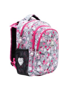   Budmil Balbea szürke cicás iskolatáska szett elsősöknek 2 részes