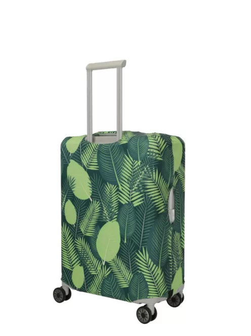 Travelite bőröndhuzat M közepes méretű zöld leveles