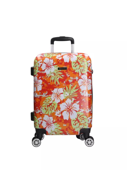Benzi 5748 S narancs virágos kabinbőrönd