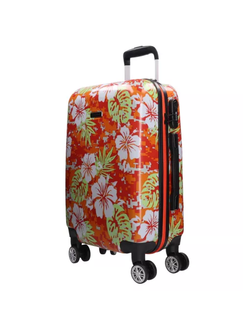 Benzi 5748 S narancs virágos kabinbőrönd