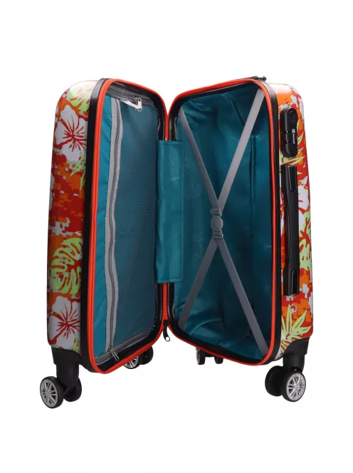 Benzi 5748 S narancs virágos kabinbőrönd