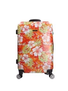 Benzi 5748 M narancs virágos közepes méretű bőrönd