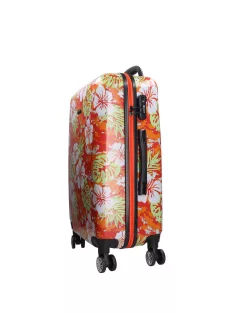Benzi 5748 M narancs virágos közepes méretű bőrönd