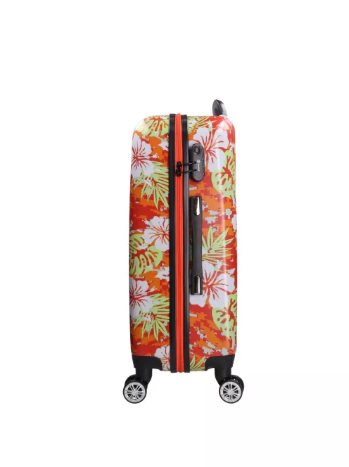 Benzi 5748 M narancs virágos közepes méretű bőrönd