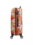 Benzi 5748 L narancs virágos nagy méretű bőrönd