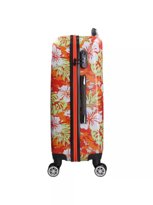 Benzi 5748 L narancs virágos nagy méretű bőrönd