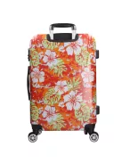 Benzi 5748 L narancs virágos nagy méretű bőrönd