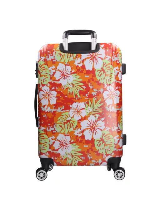 Benzi 5748 L narancs virágos nagy méretű bőrönd