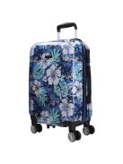 Benzi 5748 S kék virágos kabinbőrönd