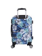 Benzi 5748 S kék virágos kabinbőrönd