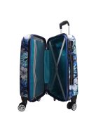 Benzi 5748 S kék virágos kabinbőrönd