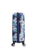 Benzi 5748 M kék virágos közepes méretű bőrönd