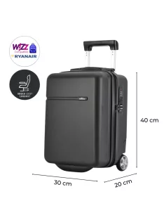  Bontour Wizzair és Ryanair ülés alatti bőrönd XS méret fekete underseater 40x30x20 cm