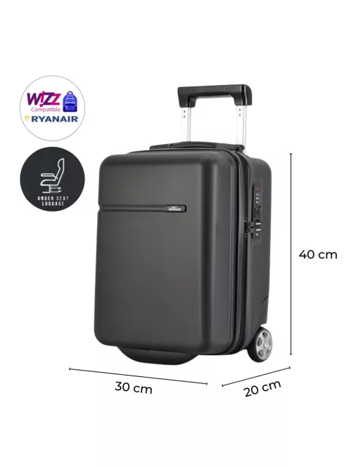 Bontour Wizzair és Ryanair ülés alatti bőrönd XS méret fekete underseater 40x30x20 cm