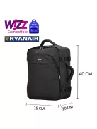 Wizzair/Ryanair 2115 fekete utazó hátizsák 40x25x20 cm