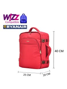 Wizzair/Ryanair 2115 piros utazó hátizsák 40x25x20 cm