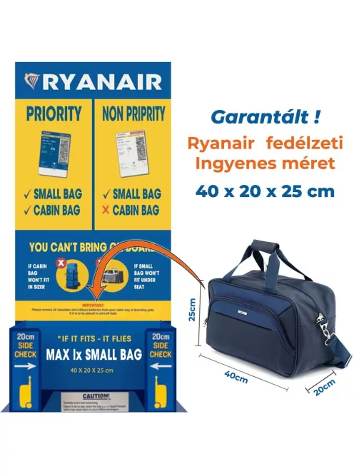 Bontour Ryanair/Wizzair 2107 kék 40x20x25 cm kabintáska 