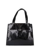 Chiara M 8029 fekete lakk rostbőr női kézitáska