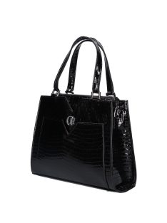 Chiara M 8029 fekete lakk rostbőr női kézitáska
