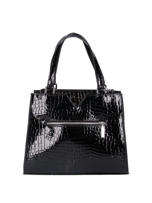 Chiara M 8029 fekete lakk rostbőr női kézitáska