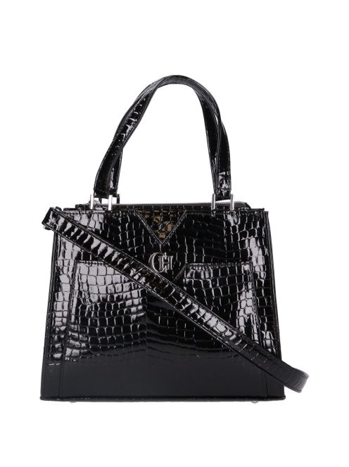 Chiara M 8029 fekete lakk rostbőr női kézitáska