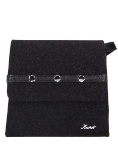 Karen 9516 fekete csillogós rostbőr női alkalmi táska