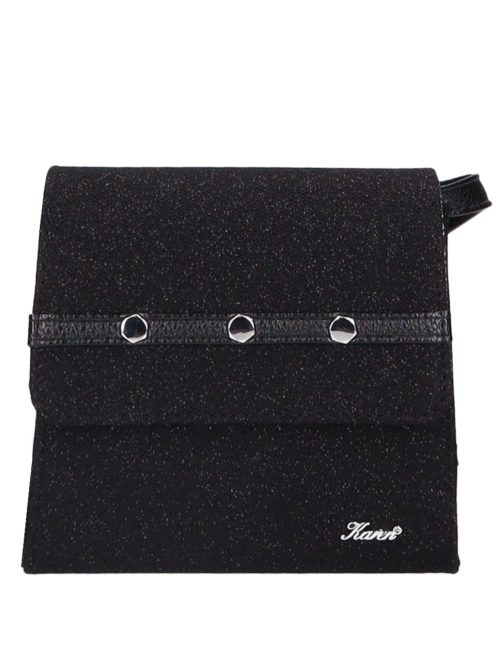 Karen 9516 fekete csillogós rostbőr női alkalmi táska