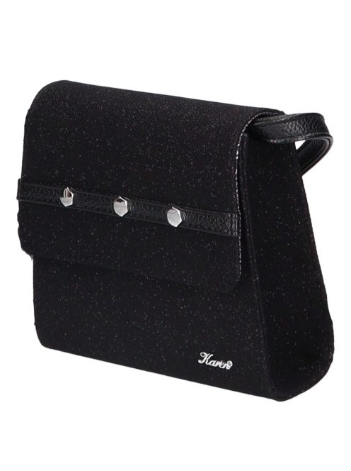 Karen 9516 fekete csillogós rostbőr női alkalmi táska