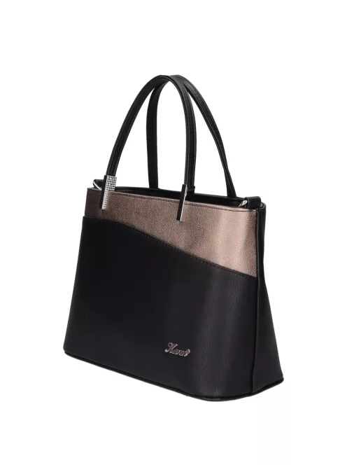 Karen D 444 fekete bronz rostbőr női táska