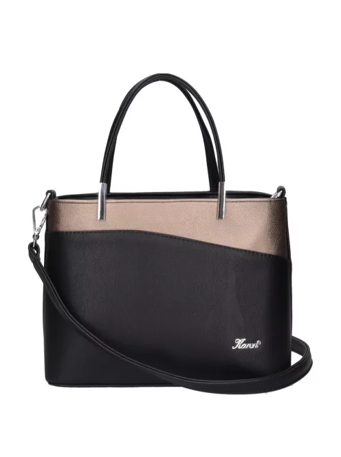 Karen D 444 fekete bronz rostbőr női táska