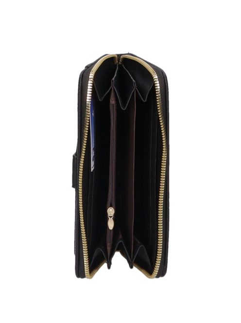 MT-08 fekete műbőr pénztárca