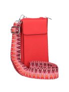 LZ8016 piros bőr pénztárca és oldaltáska