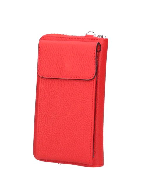 LZ8016 piros bőr pénztárca és oldaltáska
