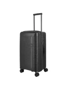 Travelite Roomer fekete 4 kerekű bővíthető közepes bőrönd