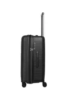 Travelite Roomer fekete 4 kerekű bővíthető közepes bőrönd