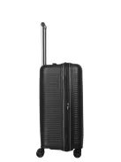 Travelite Roomer fekete 4 kerekű bővíthető közepes bőrönd